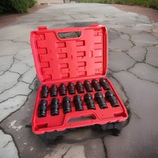 15pcs 12 Dr. Shallow Swivel Universal Joint Impact Socket Set 10- 24mm 6pts