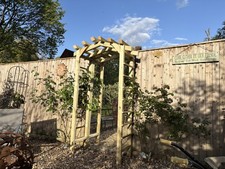 WOODEN GARDEN PERGOLA ARCH, ROSE ARCHWAY WOOD TIMBER free delivery to SL63LG.