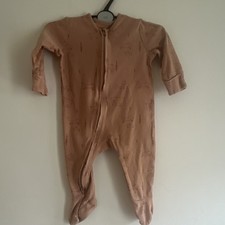 George Unisex Pink Animal Print Footed Zip Babygrow Jersey Cotton 3-6M