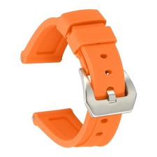 Silicone Watch Bands 20mm Soft Watch Band with Silver Buckle, Orange