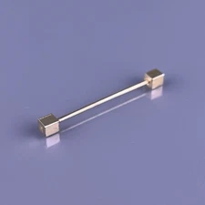 Retro Gold Square Ends Skinny Tie Collar Bar Formal Simple 1-5/8" Wide Vintage