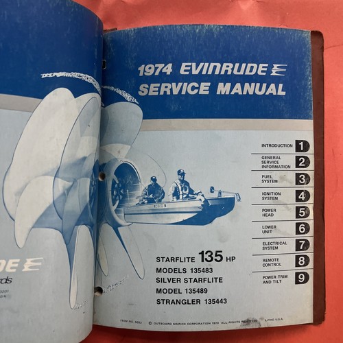 1974 Evinrude Service Manual Starflite 135 HP 3 Lot 85 70 Triumph Silver - Picture 4 of 5