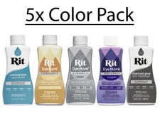(5 Pack) Rit All Purpose Liquid Dye & Synthetic Dye, Blue, Gray, Purple Sandston