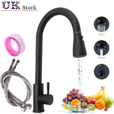 Kitchen Sink Basin Mixer Tap Swivel Spout 360° Twin Lever Tap Mono Chrome Faucet