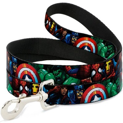 Dog Leash Marvel Universe Superheroes Stacked NARROW 0.5'' (US IMPORT)
