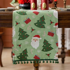 Christmas Table Runner Cartoon Christmas Tree Table Runners Holiday Party Pri...