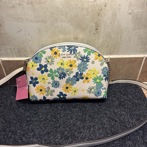 Neu mit Etikett Kate Spade Spencer Umhängetasche Blumenmuster Medley doppelter Reißverschluss Kuppelkette