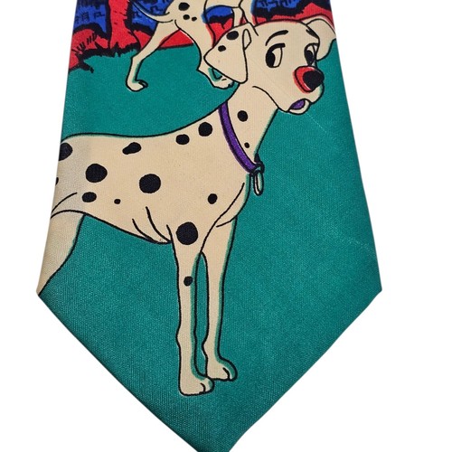 Vintage 101 Dalmatians Novelty Dog Print Neck Tie 10cm Rare Parent Pongo Perdita - Picture 3 of 7