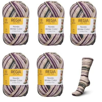 5 x 150g REGIA Wollpaket NORDIC WINTER Sockenwolle 8-fädig - Fb3043 (46,60 /kg)