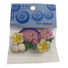 Dress It Up Sun Seekers Embellishments - Cute Flower Rainbow Cloud Star 195