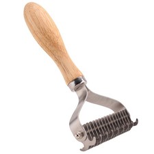 2X(Pet Grooming Brush, 2 Sided Undercoat Rake for Dogs & Cats, Dematting6413