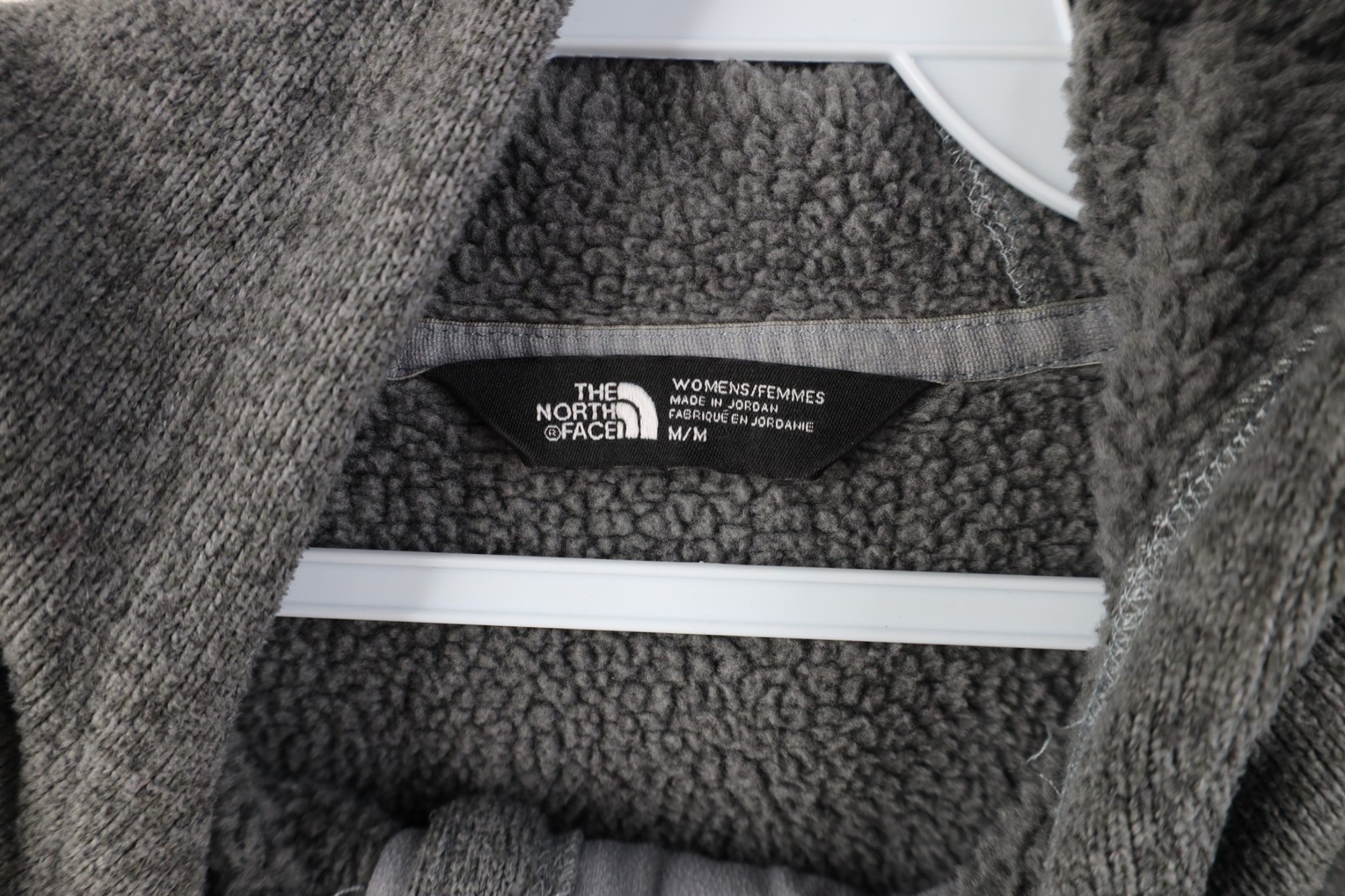 The North Face Womens Medium Spell Out Crescent Pullover Hoodie Sweatshirt Gray image 6