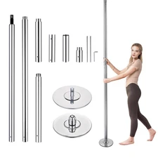 11 FT Spinning Static Dancing Pole Kit with Extensions Fitness Dance Exercise