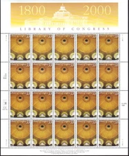 #3390 LIBRARY OF CONGRESS. MINT SHEET.  F-VF NH. BCV $22.75