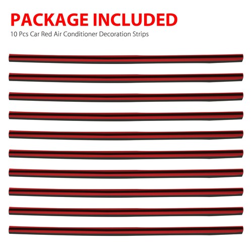 Red Car Interior Air Conditioner Outlet Decoration Strip Accessories For 20CM - Picture 10 of 13
