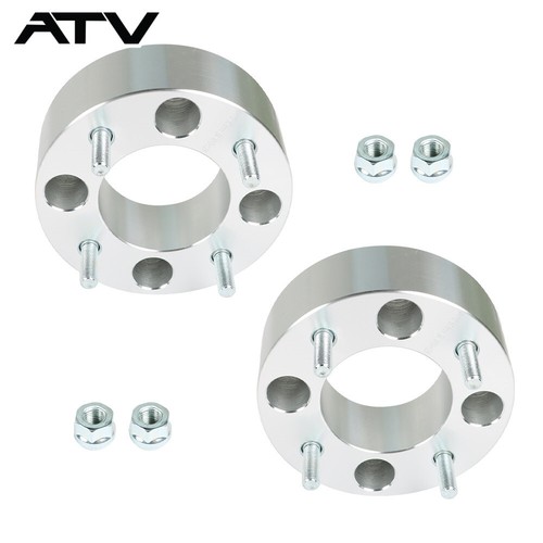 2" Wheel Spacers Fit For Honda Suzuki 74mm M10x1.25 Studs Silver X2 Black ATV - Picture 2 of 11