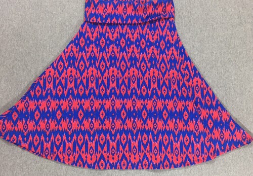 Lularoe Azure Skirt Size XS Red Blue Printed Skirt - Picture 3 of 5