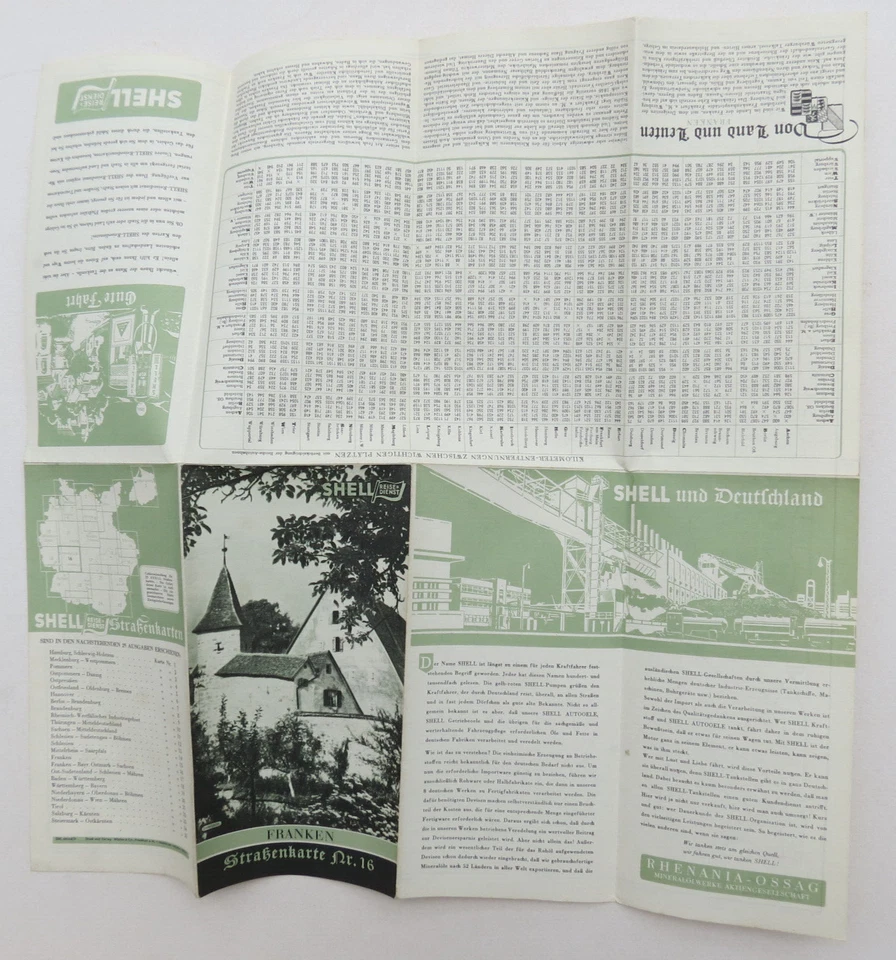 sehr gepflegte "Franken" Shell Reise Dienst Straßenkarte Nr. 16 - Bild 3 von 4