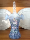 Fenton Glass New Century Basket Diamond Optic Floral Design Hand Painted Signed