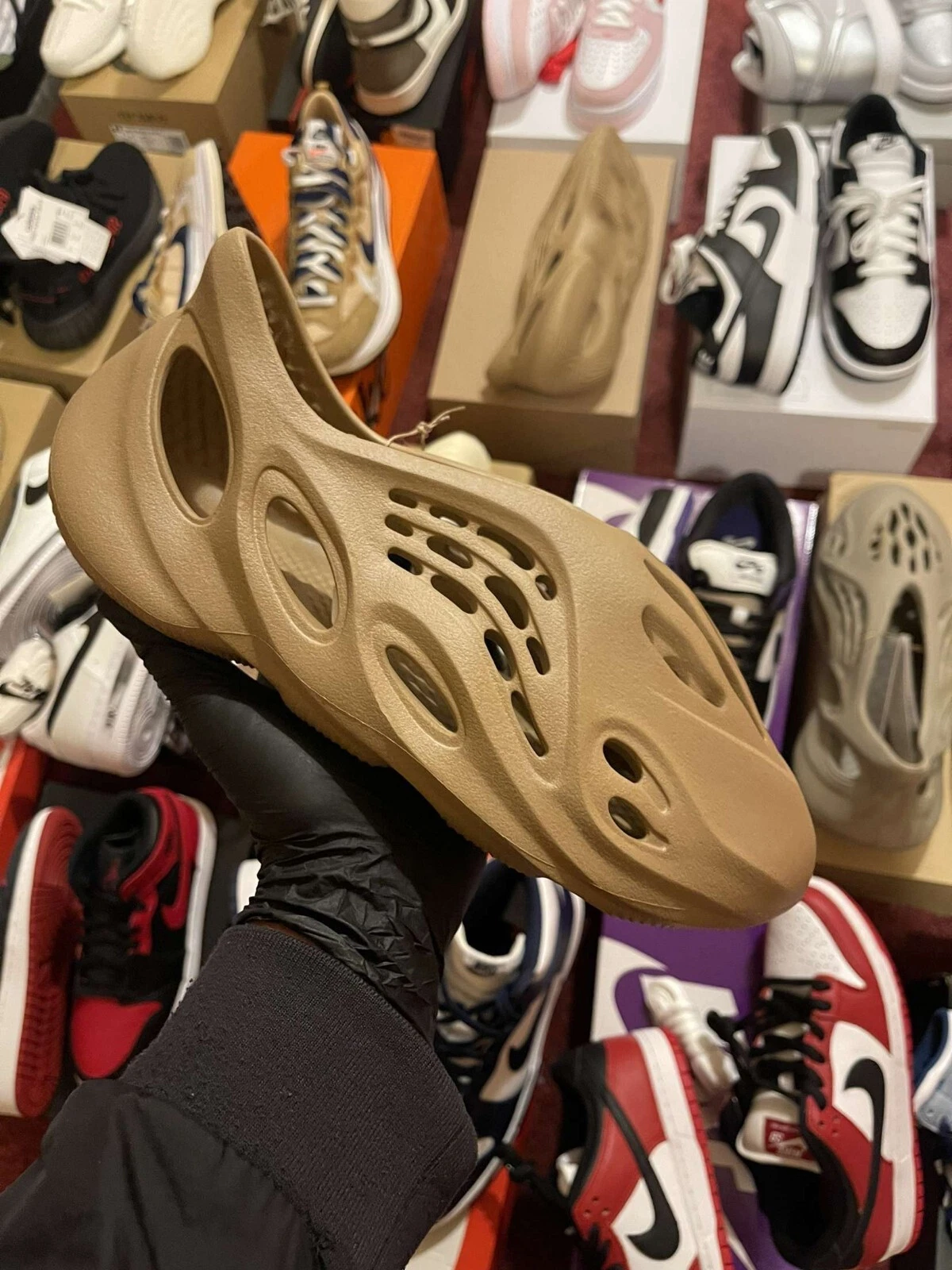 Adidas Yeezy schiuma senza prezzo di riserva ocra taglia 12 uk 12us nuovissima con etichette