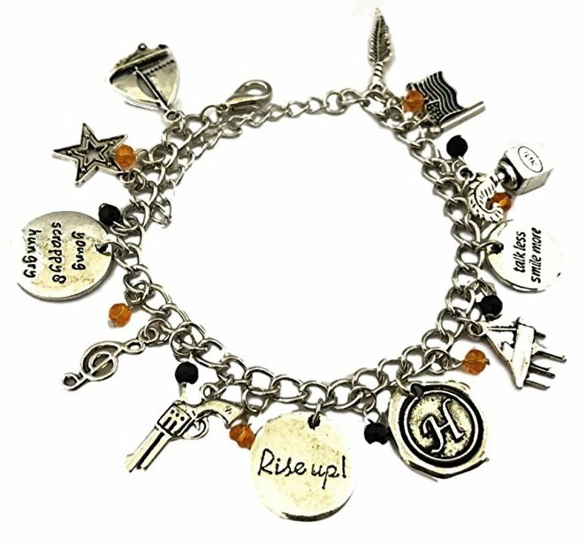 Hamilton Broadway Musical Themed Assorted Metal Charm Bracelet