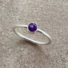 Natural Amethyst 925 Sterling Silver  Ring Handmade Jewelry Gift christmas A-398