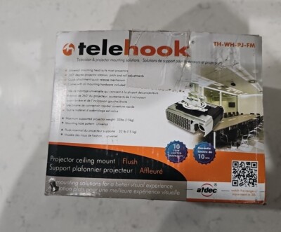 New  Atdec Telehook Projector Flush Project Mount White TH-WH-PJ-FM