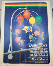 VINTAGE Dolly Toy's RAGGEDY ANN  ANDY MUSICAL MOBILE Box Complete 613 CLOWNS
