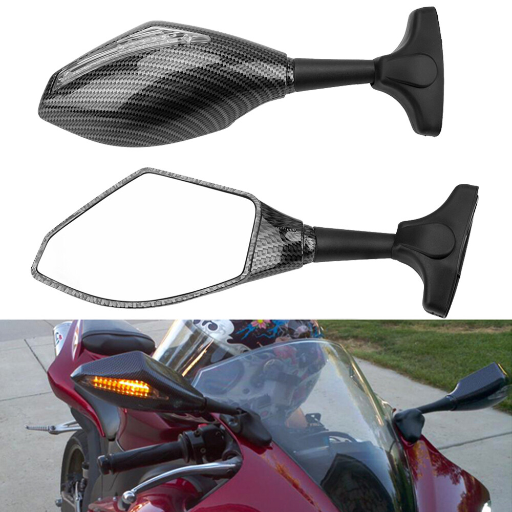 baf　② Motorcycle Rearview Side Mirrors With LED Turn Signals For Suzuki