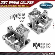 Pair Rear Side Brake Calipers with Bracket for Ford Mustang 1994-2001 2003 2004