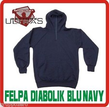 Felpa DIABOLIK blu notte CAPPUCCIO Ultras stadio SWEAT ninja SOFTAIR calcio 