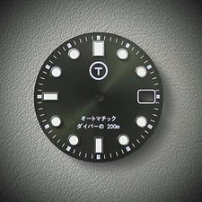 TLDC0581M Army Green Sunburst C3 / Seiko Mod Minute Date Dial NH35 4R35 SKX SRPD