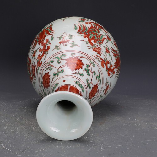 12" China antique the ming dynasty Veins of Phoenix Jade pot spring bottle - 第 5/9 張圖片