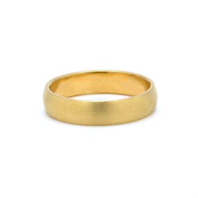 24k Massiv Gelbgold Bürste Hochzeitsband 5 mm Ring Matt Reingold 7,65 Gramm
