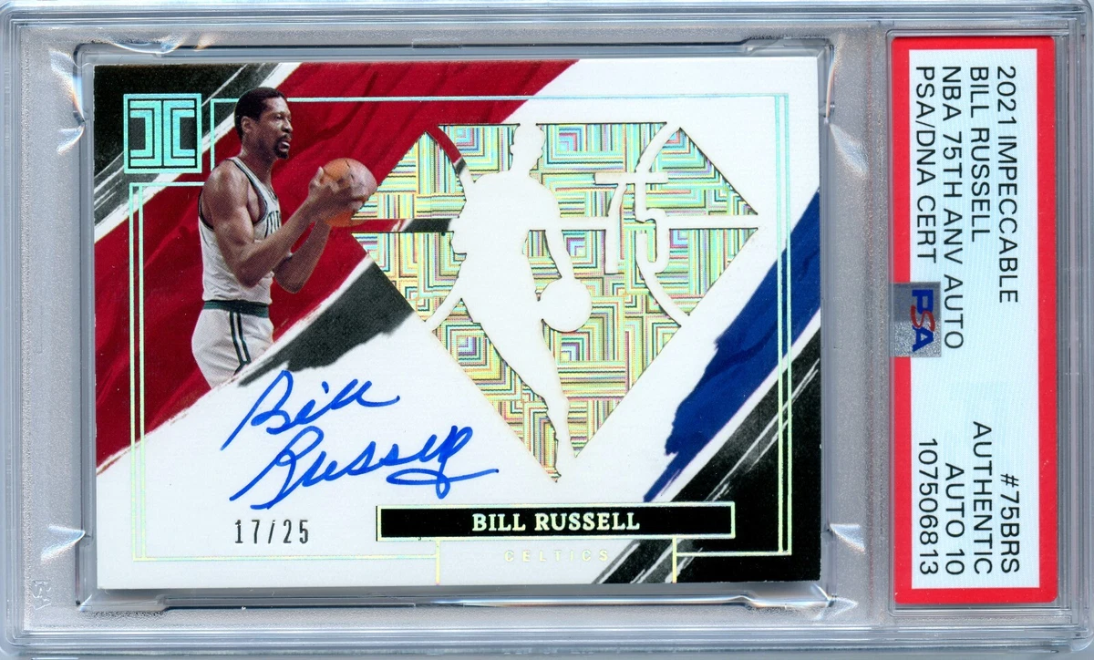 Panini Bill Russell Basketball Autographed Sports Trading Cards