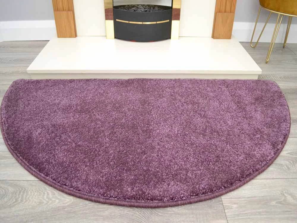 Dark Purple Hearth Half Moon Semi Circle Fireside Floor Rugs Rug Carpet Mats UK