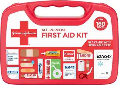Johnson & Johnson All-Purpose Portable Compact First Aid Kit for Minor Cuts
