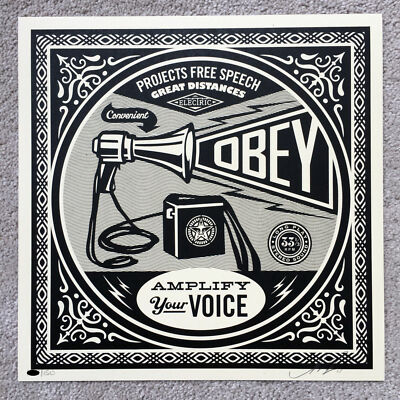 Shepard Fairey Megaphone Signed Print Edition x150 Obey Giant