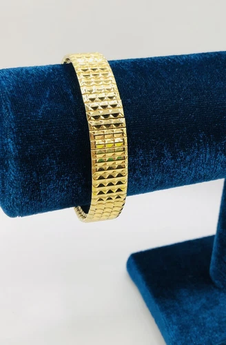 Vintage Speidel Gold EP Costume Jewelry Stainless Steel Expansion Bracelet