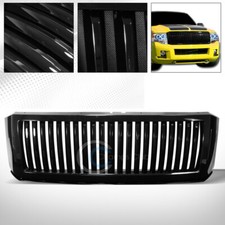 For 07-14 Ford Expedition Glossy Blk Vertical Front Hood Bumper Grill Grille Abs For 07-14 Ford Expedition Glossy Blk Vertical Front Hood Bumper Grill Grille Abs