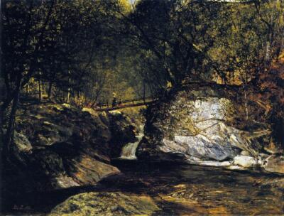 David Johnson A Study Bash Bish Falls 1856 17''x 22'' Archival Art Print