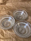 Set of 3 Vintage Anchor Hocking Wexford Glass Cut  Glass Bowls (Z)