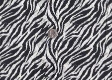 Remnant of Fabric Fat 8th 9X21 for Crafts, Quilting, Black & White Zebra Print