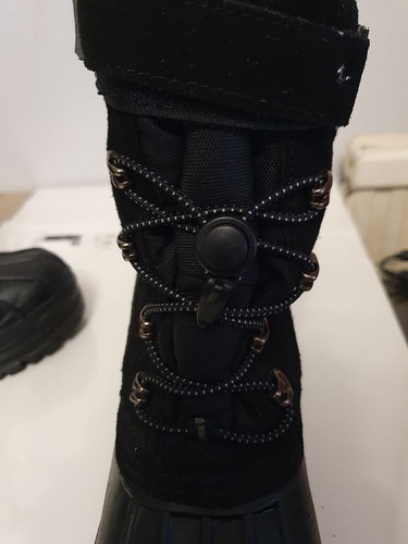 Lands'end Black Leather Midcalf Bootie With Strap Uk Size 4 Eu 37 - Picture 6 of 9