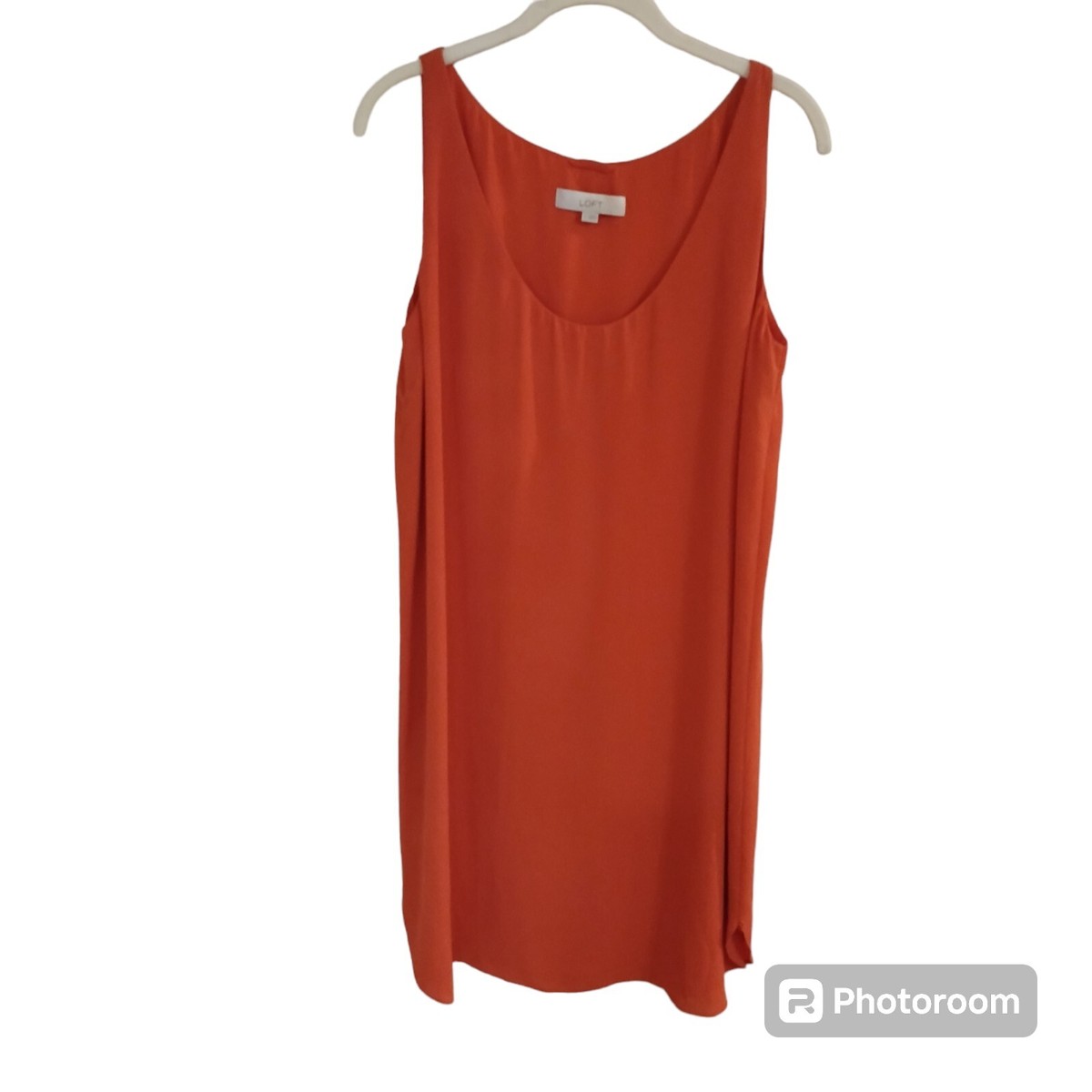 loft orange dress Orange Lou & Grey for Loft Crosshatch Softstretch Linen Pocket Dress Summer Midi