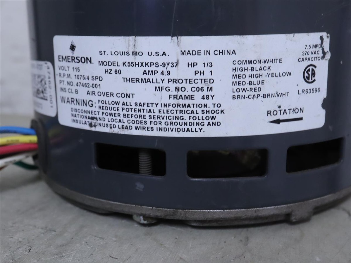 EMERSON K55HXKPS-9737 Furnace Blower Motor 1/3HP 115V