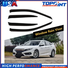 Dark Black Wind Deflectors Window Visors 4p For 2002-2005 Honda Civic Sedan