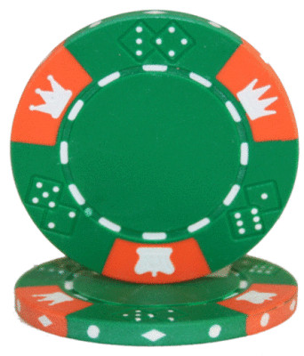 100 Green Crown & Dice Poker Chips - Buy 2, Get 1 Free - Mix & Match!