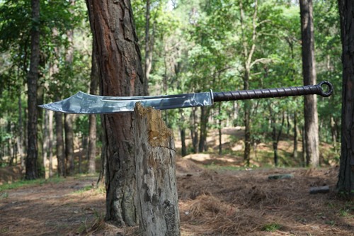 Custom Handmade Pudao Sword 24 inch Long Handle Ancient Chinese Traditional Swor - Picture 8 of 9