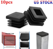10X 1" 1x1 inch Square Tube Hole Plug End Cap Leg Table Glides Feet Tips Inserts
